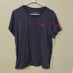 Under Armour Charcoal Tee with Magenta Accents